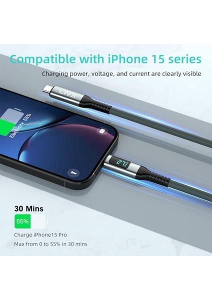 Thunderbolt 4 Type C To Type C 240W Hızlı Şarj 8K@60Hz Görüntü Aktarımı 40GBPS Veri Transferi Pd3.1 LED Göstergeli 2 Metre Örgülü Kablo Ard-01