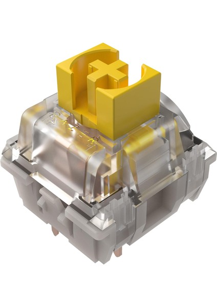 Menashop Mekanik Anahtarlar Paketi — Sarı Dokunmatik Anahtar (3. Nesil, LED Lensli Şeffaf Anahtar Muhafazası, 100 Milyona Kadar Tuş Vuruşu, Çok Amaçlı 3 Pimli Konektörler)