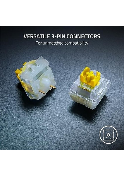 Menashop Mekanik Anahtarlar Paketi — Sarı Dokunmatik Anahtar (3. Nesil, LED Lensli Şeffaf Anahtar Muhafazası, 100 Milyona Kadar Tuş Vuruşu, Çok Amaçlı 3 Pimli Konektörler) modelleri