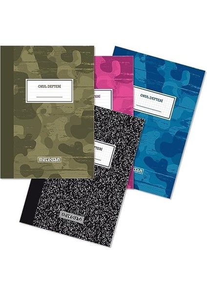 Kamuflaj Desen A4 Okul Defteri, 80 Yaprak Kareli 4'lü Paket fiyatları