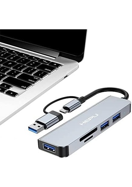 Usb-C Hub 5 In 1 Alüminyum Type C Hub Multiport Adaptör