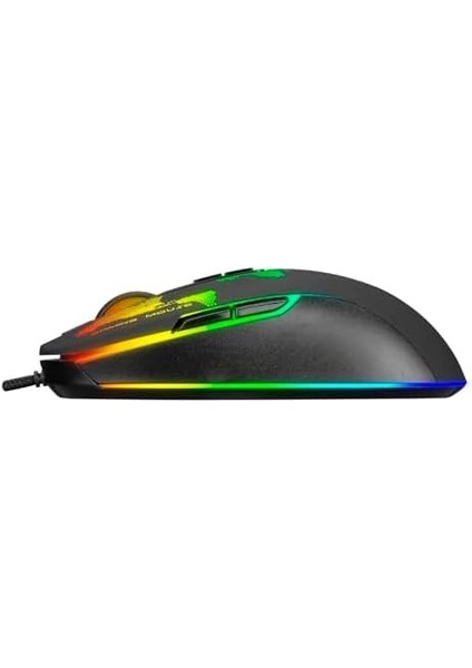 Menashop GX69 Jlın USB Siyah Rgb Ledli 7d Optik Gaming Oyuncu Mouse
