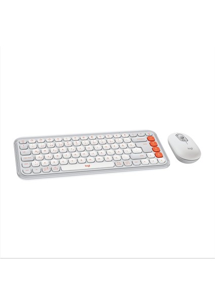 Menashop Pop Icon Combo Kablosuz Klavye ve Mouse Seti, Bluetooth, Türkçe Q Klavye, Beyaz