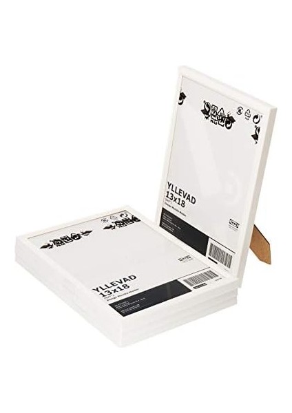 Menashop Yllevad Resim Çerçevesi, 13 x 18 cm , Hafif, Plastik ve Karton, Beyaz, 4 Adet