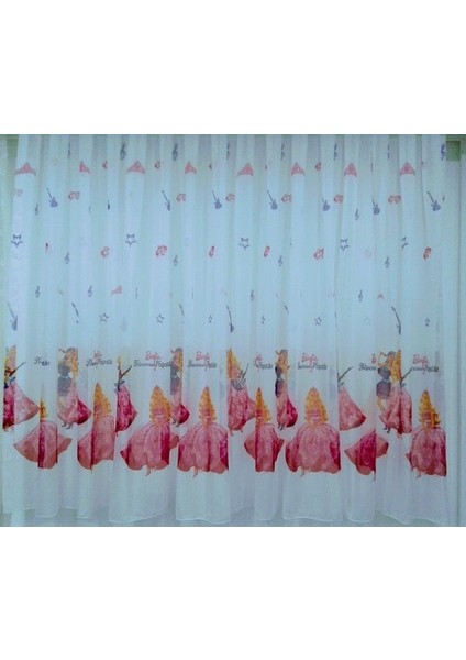 Lisanslı Barbıe The Prıncess The Popstar Tül PERDE-180 cm x 200 cm -Pilesiz