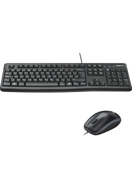 Menashop MK120 USB Kablolu Klavye Mouse Seti, Tam Boyutlu, Sağ ve Sol Elle Kullanıma Uygun Mouse, Sıvı Dökülmesine Dayanıklı, Türkçe Q Klavye, Siyah