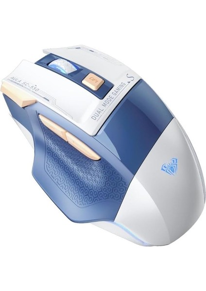 Menashop SC550 Çift Modlu 4800DPI 7 Tuşlu Makrolu 2.4ghz Kablosuz ve Kablolu Şarj Edilebilir Optik Rgb Oyuncu Gaming Mouse Mavi