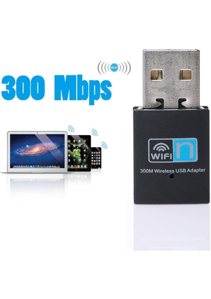 USB Wifi Adaptörü, Kablosuz Lan Ağ Kartı Adaptörü USB 2.0 Dongle Masa Üstü Dizüstü Bilgisayar Windows 10 8 7 Xp Mac Os Için (WINDOWS10 Için Tak ve Çalıştır)