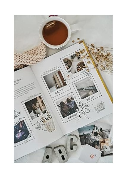 Color Memory Book Keten Hatıra Defteri Altın Kenarlı Anı Albümü Yeşil