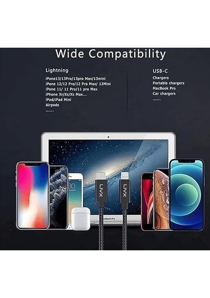 Horizontal 20W Type C To Lightning 50 cm Iphone Ipad Hızlı Şarj ve Data Kablosu