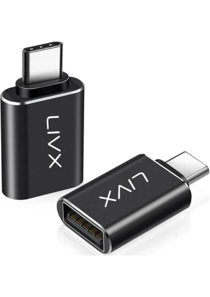 USB 3.1 To Type-C 10GBPS 3A Hızlı Şarj ve Data Aktarımı Çevirici Dönüştürücü Otg Adaptör Siyah Otgcz Ikili