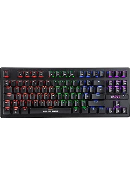 Menashop KG901 Tr Wired Jixian Blue Switch Tkl Rainbow Mekanik Gaming Keyboard fiyatları