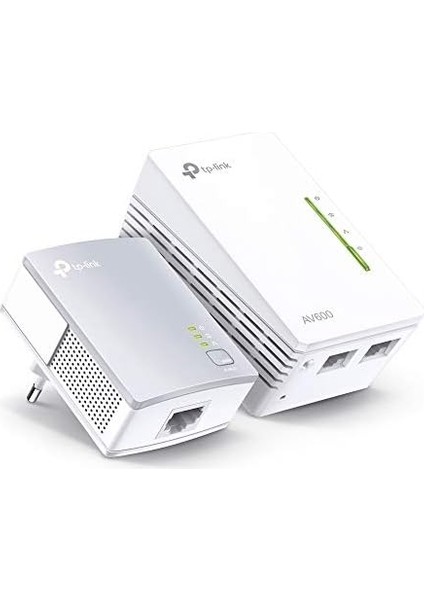 Wlan Powerline Adaptör Seti TL-WPA4220 Kit (Wlan 300 Mbit/s, AV600 Powerline, Wifi Clone, 3 Lan Bağlantı Noktası, Tak ve Çalıştır, Tüm Powerline Adaptörleriyle Uyumlu, Akış Için Ideal) Beyaz