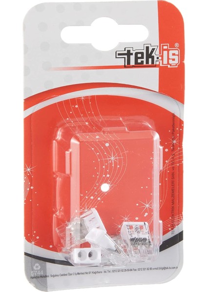 Menashop Buat Klemens Geçmeli 2 x 2.5 mm 5 Adet, Şeffaf