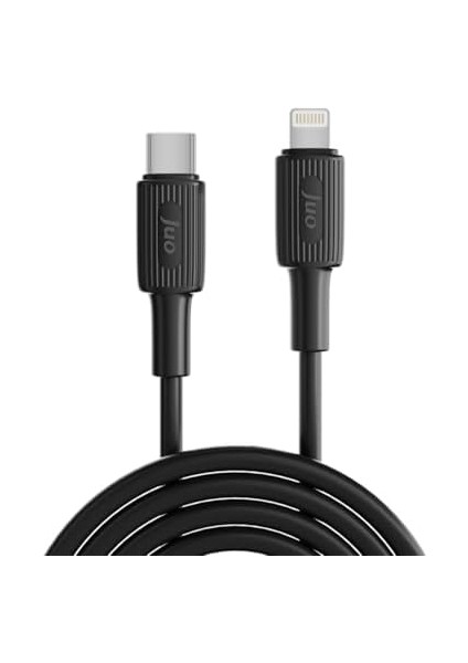 27W USB Type-C To Lightning iPhone iPad Silikon Hızlı Şarj ve Data Kablosu Siyah 2 Metre