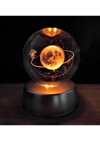 Dekoratif 3D Satürn Kız Samanyolu Renk Değiştiren Işıklı Kristal Küre fiyatları