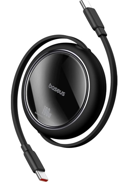 Free2 Draw Mini Makaralı Type-C To Type-C 100W Kablo 1m.-Siyah