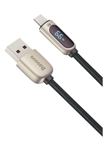 Display Hızlı Şarj Kablosu USB To Type-C 66W, 1m, Yeşil