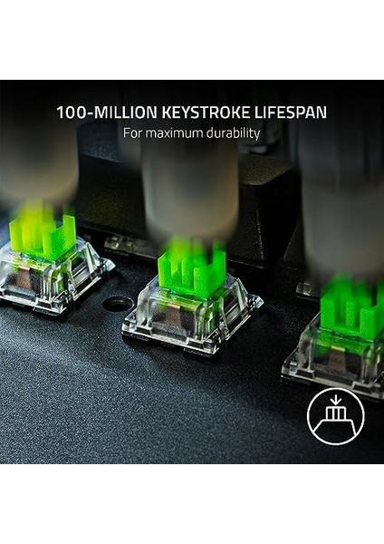 Mekanik Anahtar Paketi - Yeşil Tıklamalı Anahtar (3. Nesil, Oyun Için Optimize Edilmiş, LED Lensli Şeffaf Anahtar Muhafazası, 100 Mil Tuş Vuruşu Ömrü, 3 Pimli Konektörler) modelleri