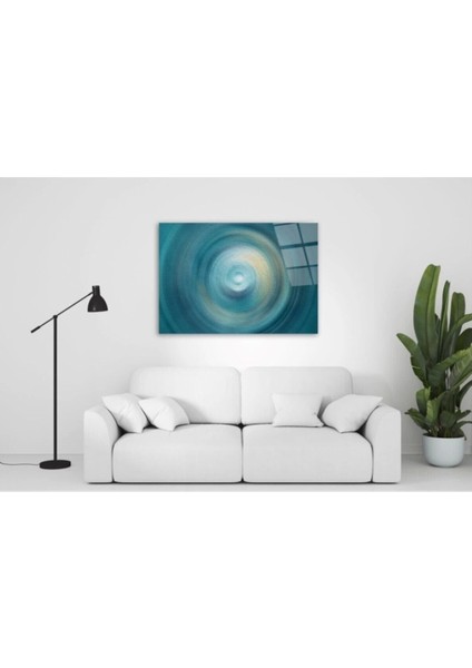 Mavi Halka Cam Tablo 50 x 70 cm