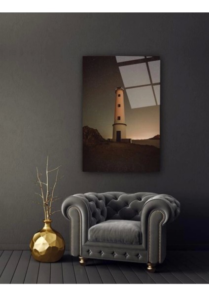 Deniz Feneri Baskılı Cam Tablo 60 x 90 cm modelleri