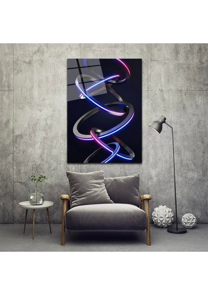 Neon Halkalar Cam Tablo