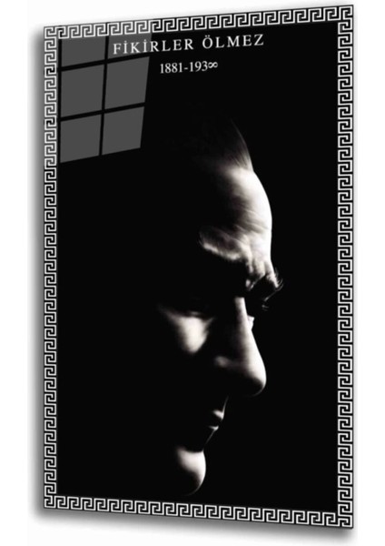 Atatürk Cam Tablo 4 mm Dayanıklı Temperli Cam