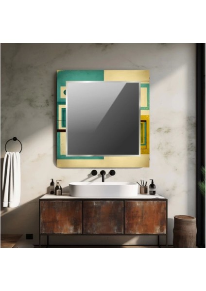 - Dekorarif Desenli Kare Duvar Aynası 107