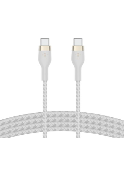 Boostcharge Pro Flex Örgülü USB C Tipi - C Kablosu (1m/6,6ft), Usb-If Sertifikalı Güç Dağıtımı Pd Hızlı Şarj Kablosu - Beyaz