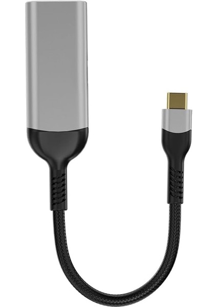 QG07 8k 60 Hz Görüntü Kalitesi Type-C To Display Port Dönüştürücü 15CM Gri