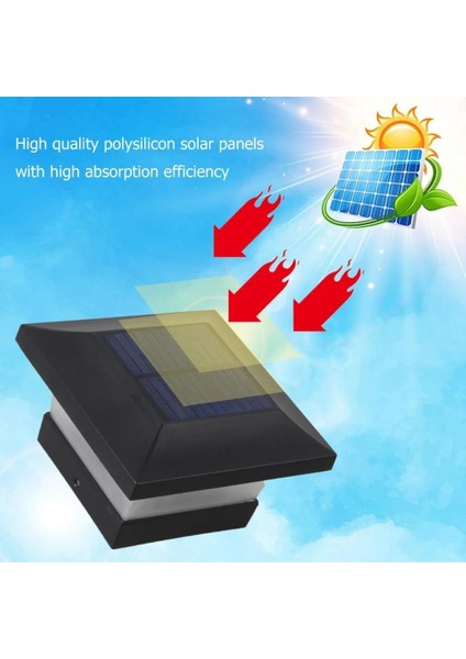 Solar Güneş Enerjili 10W Set Üstü Bahçe Aydınlatması, Su Geçirmez, 3200K-6500K, Sütun Üzeri Solar Küp Armatür, 2 Modlu (Beyaz-Gün Işığı), Veranda, Çit, Bahçe Duvarı Küp Aydınlatma 165×110 mm