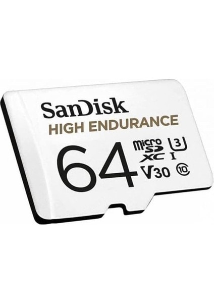 High Endurance Microsdxc Hafıza Kartı 64 GB + Adaptör (Dash Camları ve Özel Güvenlik Kameraları Için, 100 Mb/s Okuma, Full Hd ve 4K Videolar Için V30)