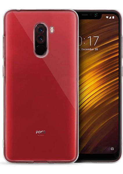 Menashop Xiaomi Pocophone F1 Için Kılıf Transparent Soft Beyaz [pocophone F1 ile Uyumlu Kılıf - Beyaz]