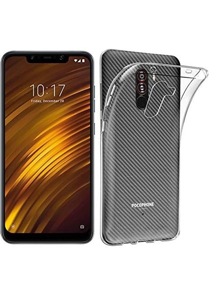 Menashop Xiaomi Pocophone F1 Için Kılıf Transparent Soft Beyaz [pocophone F1 ile Uyumlu Kılıf - Beyaz]