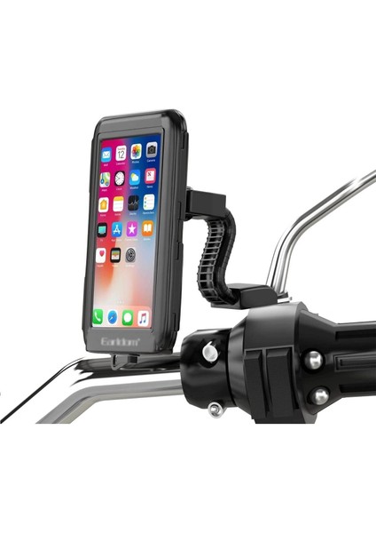 Menashop EH-139 Motosiklet Telefon Tutucu Ayna Tipi Tutucu Su Geçirmez Dokunmatik Dikiz Aynası Tutucu 4,7-7 Inç Bisiklet Motor Tutucu