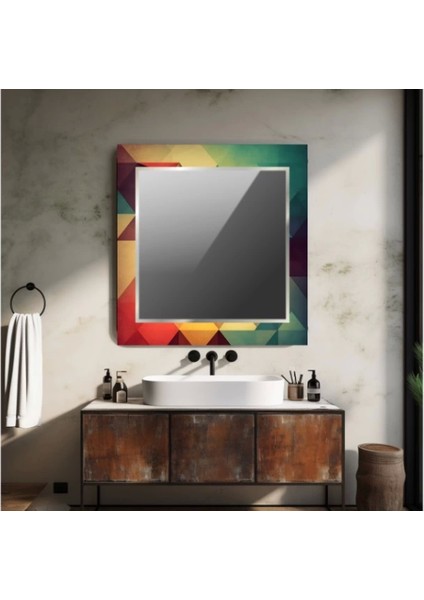 - Dekorarif Desenli Kare Duvar Aynası 108