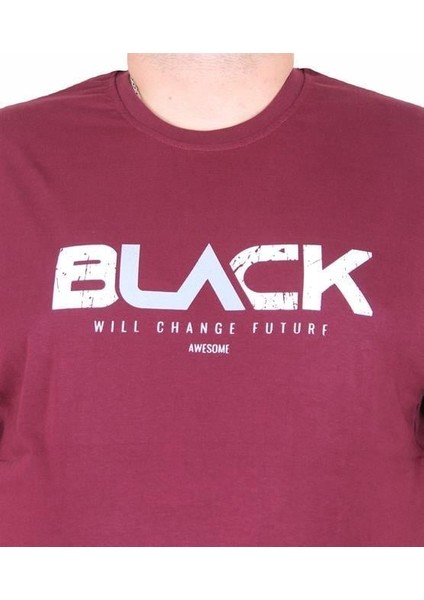 Erkek Büyük Beden Sıfır Yaka Tişört Black 25176 Murdum fiyatları