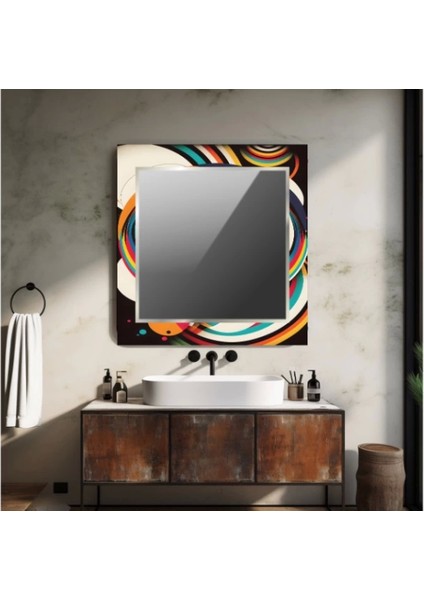 - Dekorarif Desenli Kare Duvar Aynası 106