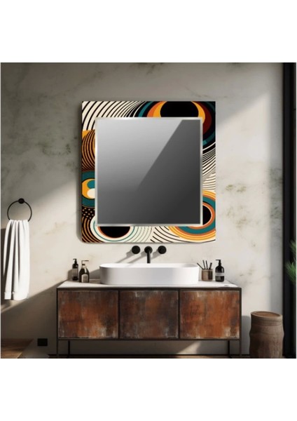 - Dekorarif Desenli Kare Duvar Aynası 96