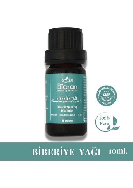 Biberiye Yağı Saf Bitkisel Uçucu Yağ 10 ml. (Rosmarinus Officinalis Leaf Oil)