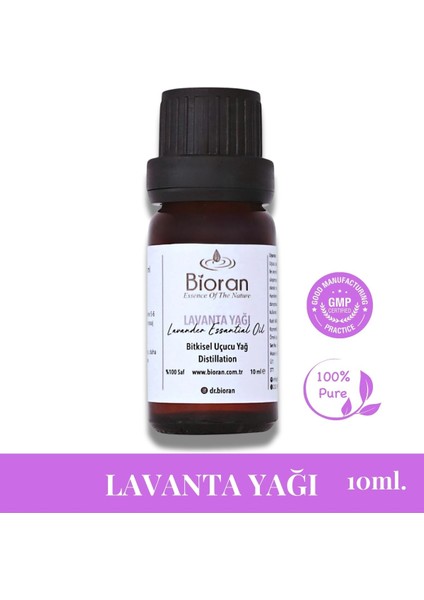 %100 Saf Lavanta Yağı (10 ml) - Cam Şişe