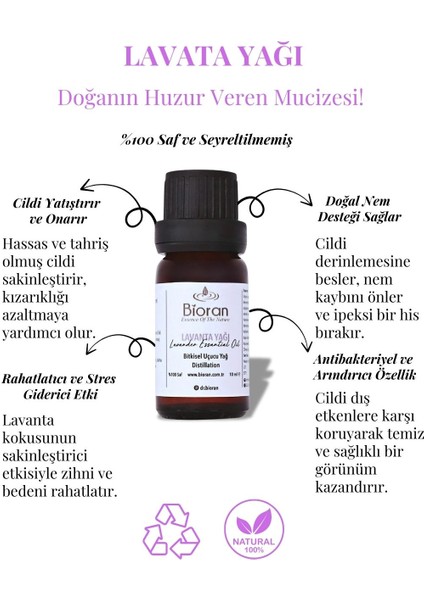 %100 Saf Lavanta Yağı (10 ml) - Cam Şişe fiyatları
