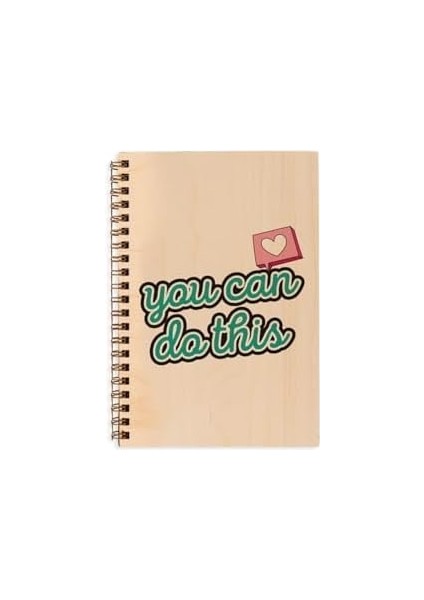 You Can Do This Tasarımlı 8 cm x 12 cm Ölçülerinde Çizgisiz 48 Yaprak Ahşap Kapaklı Defter fiyatları
