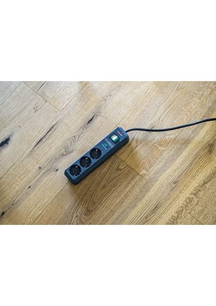 Eco-Line, 3'lü Çoklu Priz, Yüksek Gerilim Korumalı (Anahtarlı Çoklu Priz ve 1,5 M Kablolu - Özellikle Enerji Tasarruflu), Antrasit fiyatları