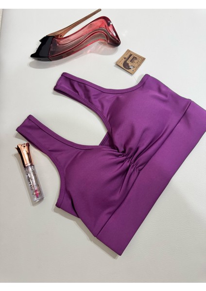 Kadın Sırt Detaylı Slim Fit U Yaka Pedli Spor Bra/ Spor Büstiyer fiyatları