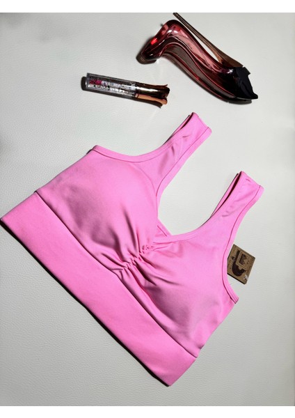 Kadın Sırt Detaylı Slim Fit U Yaka Pedli Spor Bra/ Spor Büstiyer fiyatları