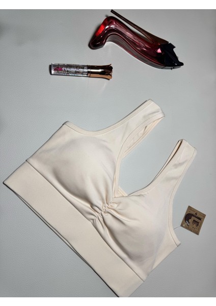 Kadın Sırt Detaylı Slim Fit U Yaka Pedli Spor Bra/ Spor Büstiyer fiyatları
