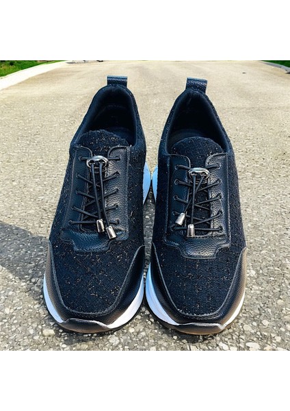 Yeni Model Simli Ortopedik Kalın Tabanlı Günlük Bayan Sneakers Ayakkabı