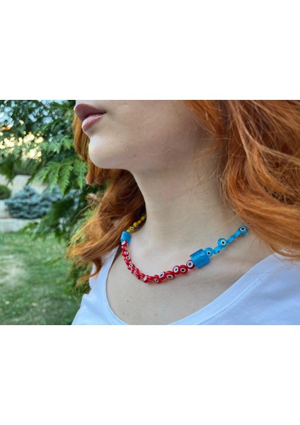 Bodrum Boncuklu El Yapımı Kolye