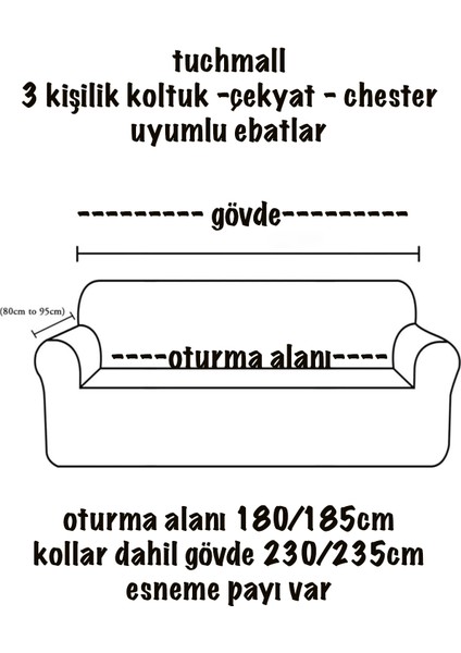 Kadife 3 Kişilik Koltuk Örtüsü Lastikli Kanepe Örtüsü Antrasit | Lastikli Koltuk Örtüsü | Koltuk Kılıfı